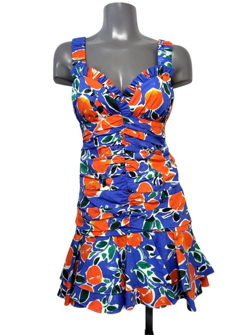 Jonathan Simkhai Havana Ruched Ruffle Mini Dress Ruffle Skirt - Picture 3 of 11